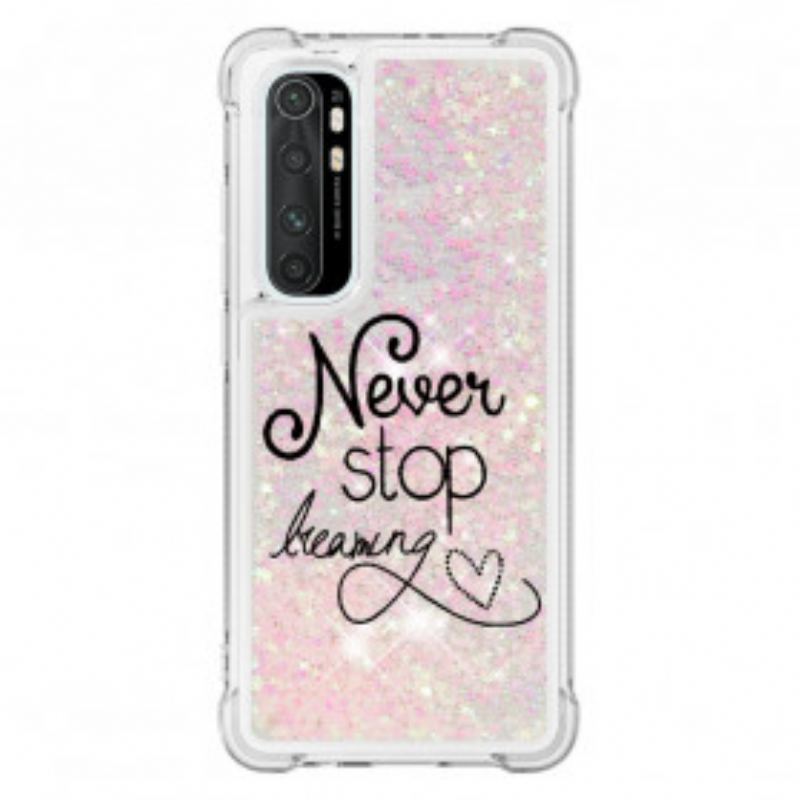 Coque Xiaomi Mi Note 10 Lite Never Stop Dreaming Paillettes