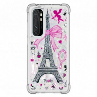 Coque Xiaomi Mi Note 10 Lite La Tour Eiffel Paillettes