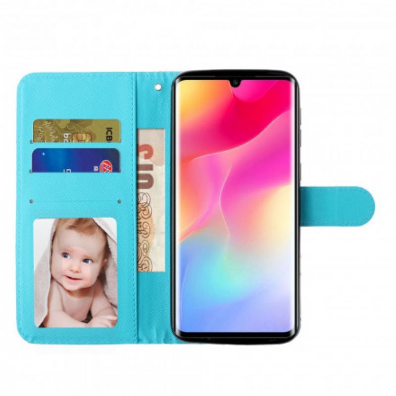 Housse Xiaomi Mi Note 10 Lite Marbre Light Spots à Lanière