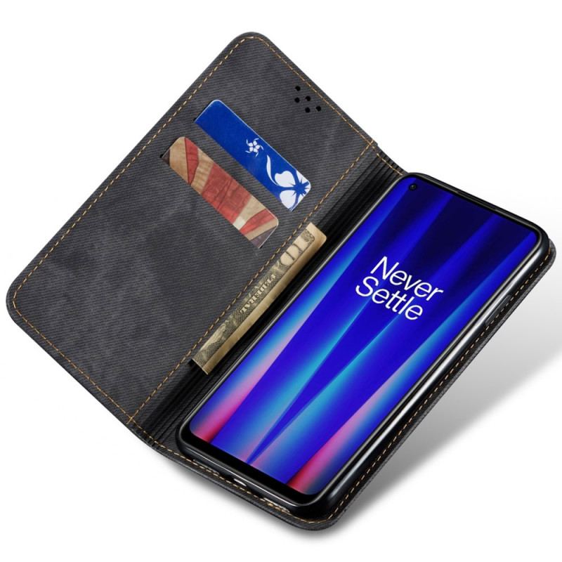 Flip Cover OnePlus Nord 2T 5G Tissu Jeans