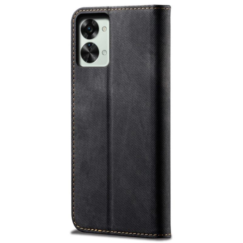 Flip Cover OnePlus Nord 2T 5G Tissu Jeans