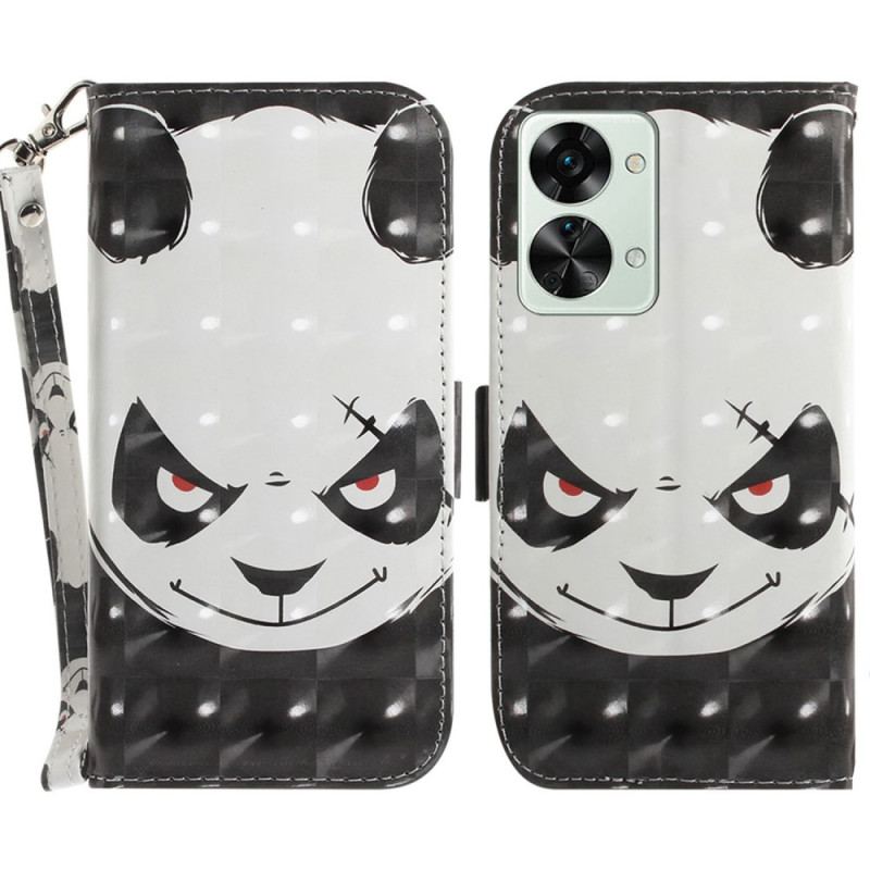 Housse OnePlus Nord 2T 5G Angry Panda à Lanière