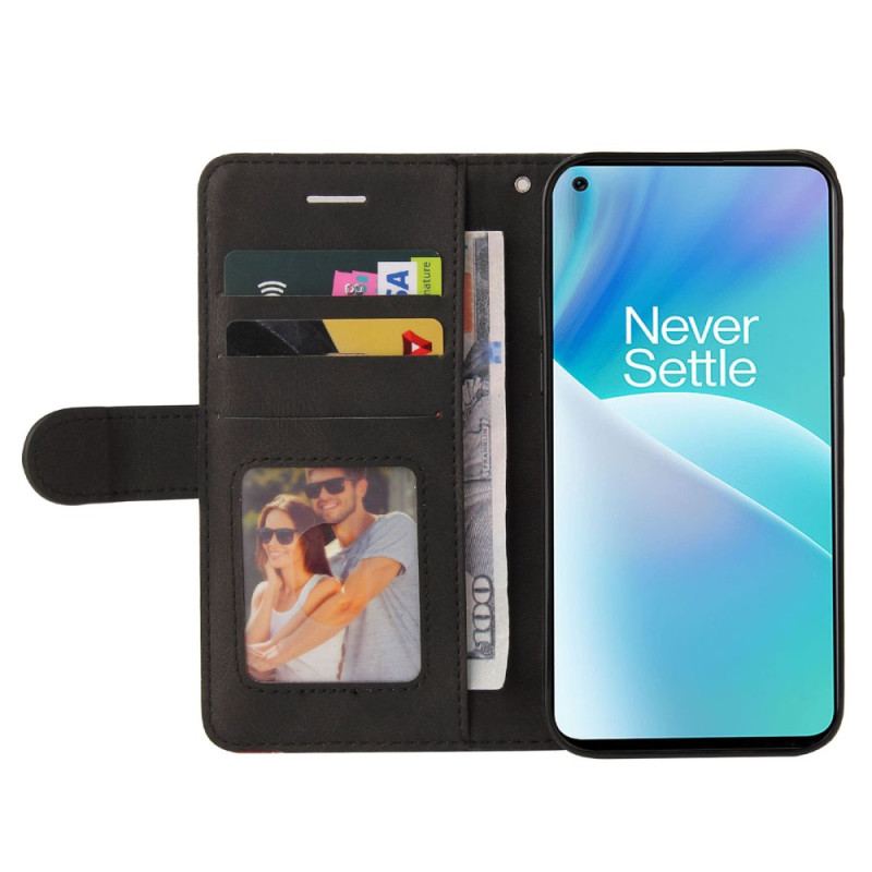 Housse OnePlus Nord 2T 5G Bicolore KT Leather Series avec Porte-Cartes à  Lanière