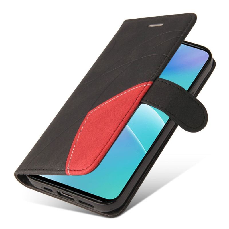 Housse OnePlus Nord 2T 5G Bicolore KT Leather Series avec Porte-Cartes à  Lanière