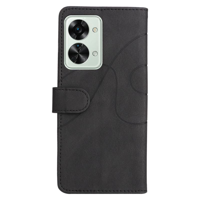 Housse OnePlus Nord 2T 5G Bicolore KT Leather Series avec Porte-Cartes à  Lanière