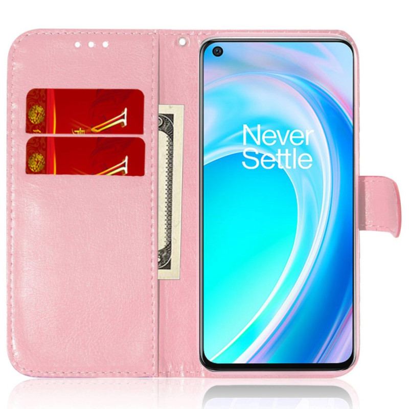 Housse OnePlus Nord 2T 5G Fleurs Géométriques à Lanière