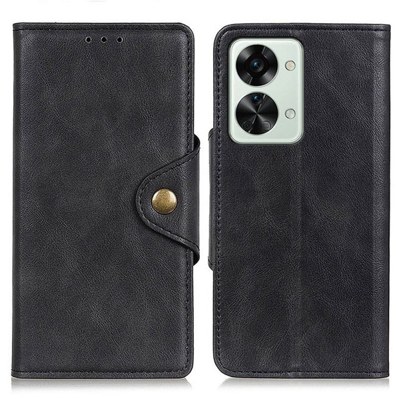 Housse OnePlus Nord 2T 5G Simili Cuir Bouton