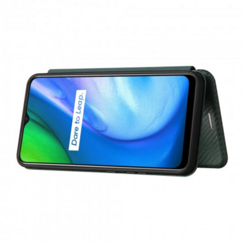 Flip Cover Realme C21 Fibre Carbone