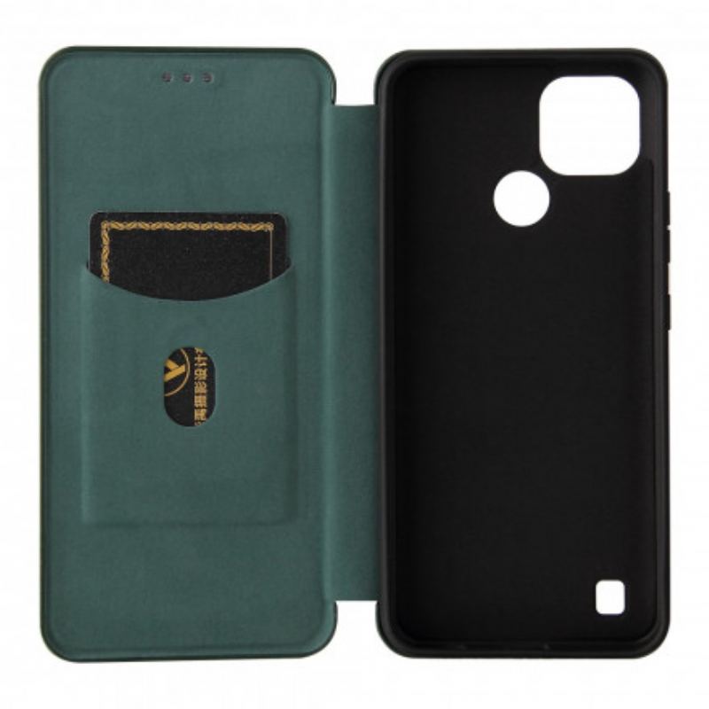 Flip Cover Realme C21 Fibre Carbone