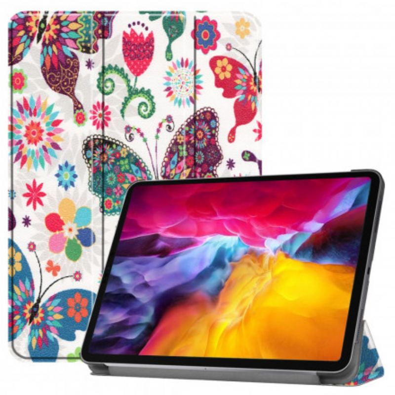 Smart Case iPad Pro 11" (2022) (2021) Porte-Stylet Fleurs Vintage