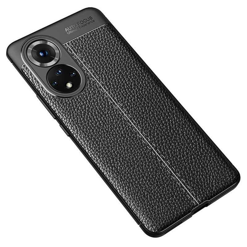 Coque Honor 50 / Huawei Nova 9 Effet Cuir Litchi Double Line