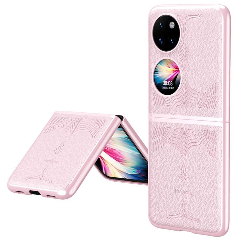 Coque Huawei P50 Pocket Simili Cuir Florale Rétro