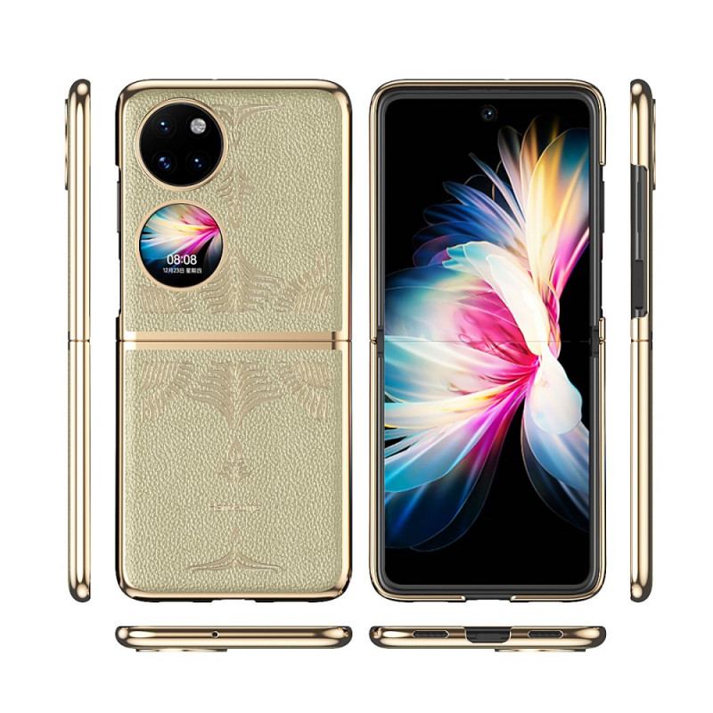 Coque Huawei P50 Pocket Simili Cuir Florale Rétro