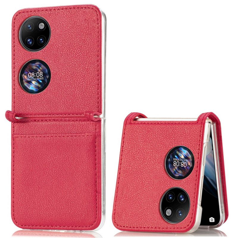 Coque Huawei P50 Pocket Texture Cuir Porte Carte