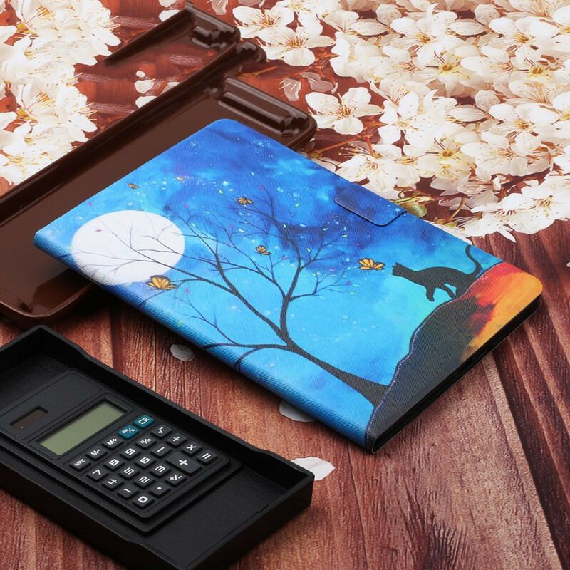 Housse Samsung Galaxy Tab S6 Lite Arbre à la Lune et au Soleil