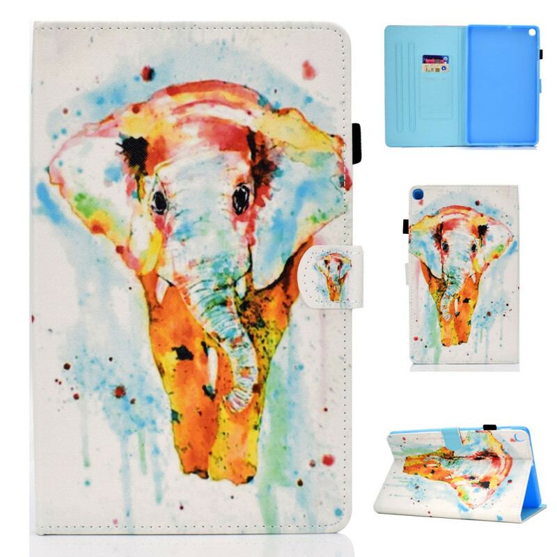 Housse Samsung Galaxy Tab S6 Lite Éléphant Aquarelle