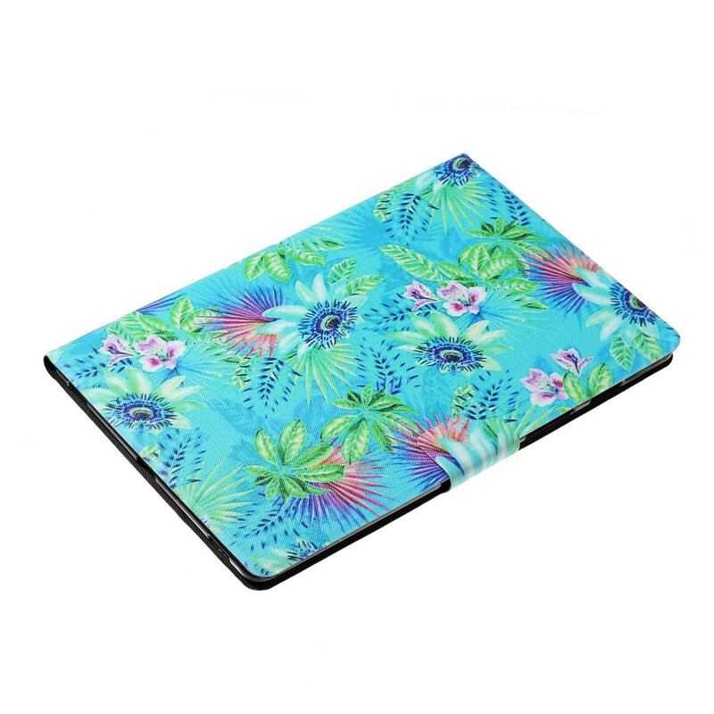 Housse Samsung Galaxy Tab S6 Lite Fleurs et Feuilles