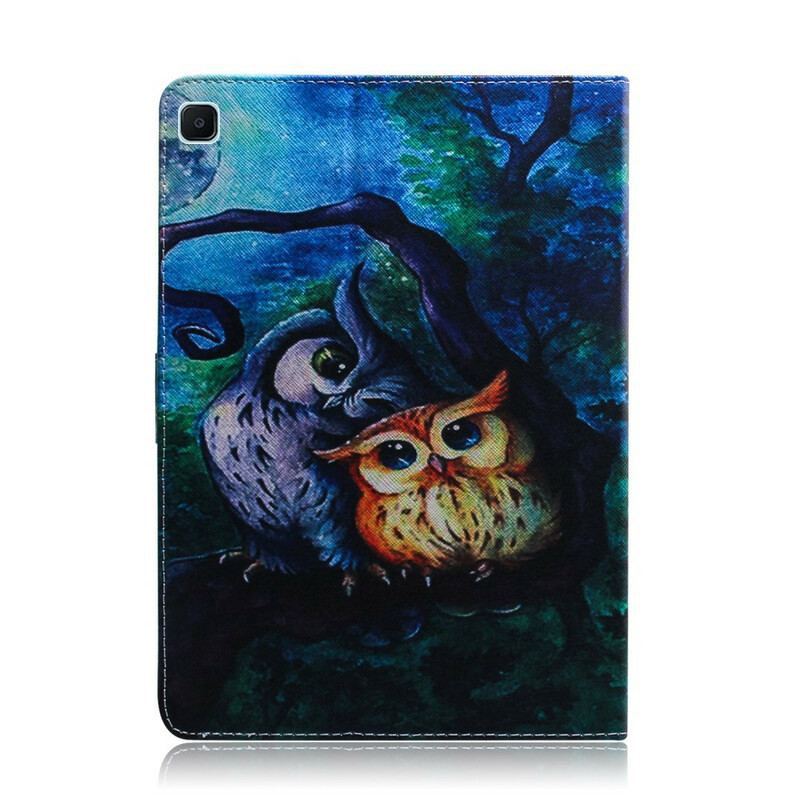 Housse Samsung Galaxy Tab S6 Lite Peinture Hiboux