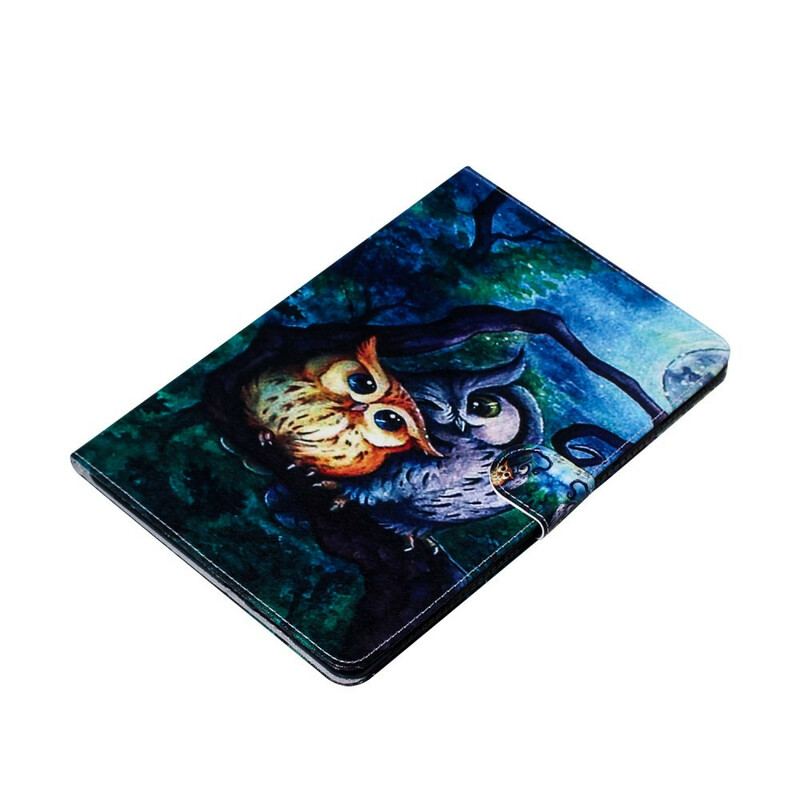 Housse Samsung Galaxy Tab S6 Lite Peinture Hiboux