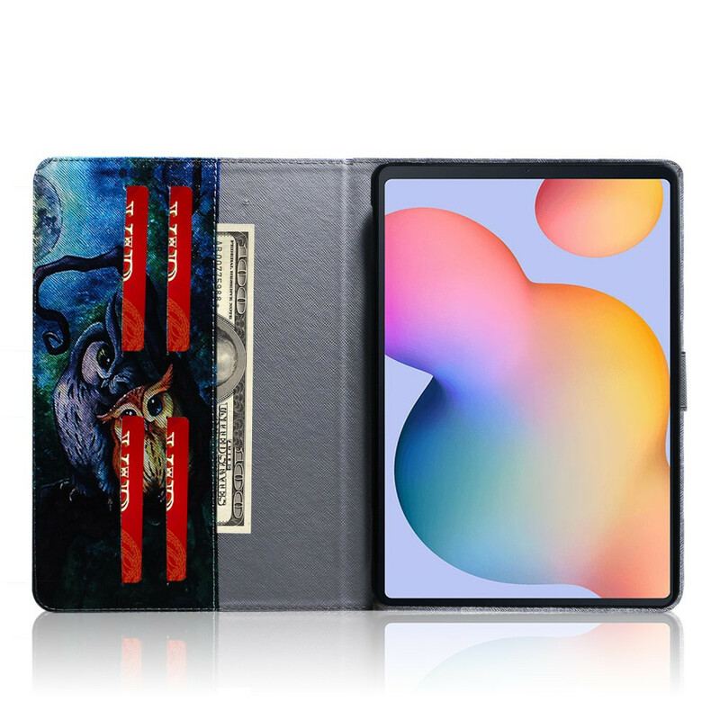 Housse Samsung Galaxy Tab S6 Lite Peinture Hiboux