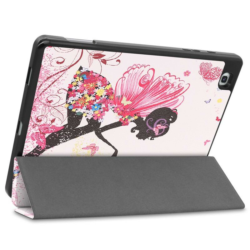 Smart Case Samsung Galaxy Tab S6 Lite Porte-Crayon Fée Florale