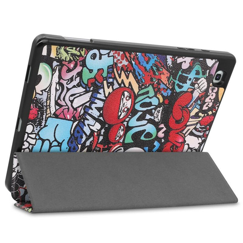 Smart Case Samsung Galaxy Tab S6 Lite Porte-Crayon Graffitis