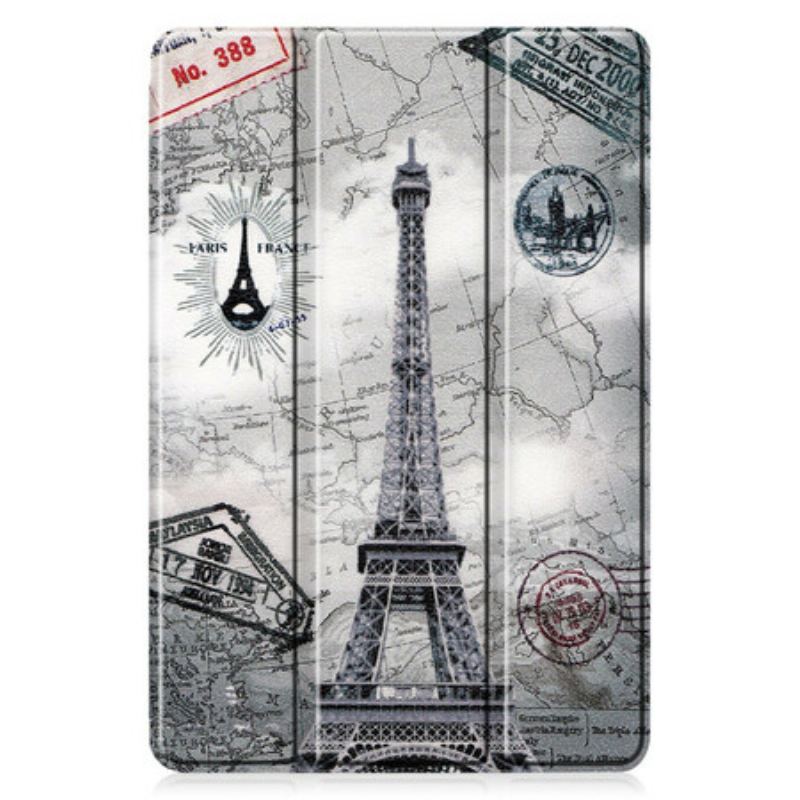 Smart Case Samsung Galaxy Tab S6 Lite Porte-Stylo Tour Eiffel Rétro