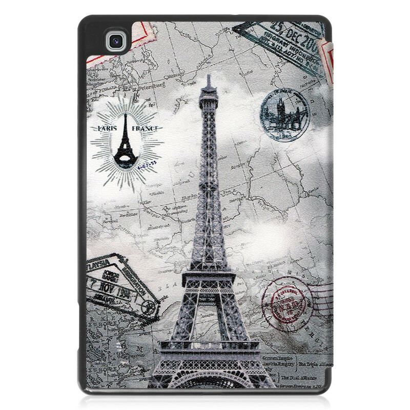 Smart Case Samsung Galaxy Tab S6 Lite Porte-Stylo Tour Eiffel Rétro