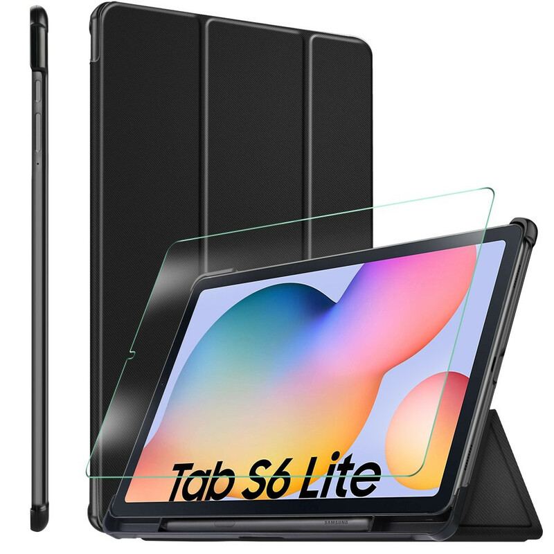 Smart Case Samsung Galaxy Tab S6 Lite Tri Fold Coins Renforcés