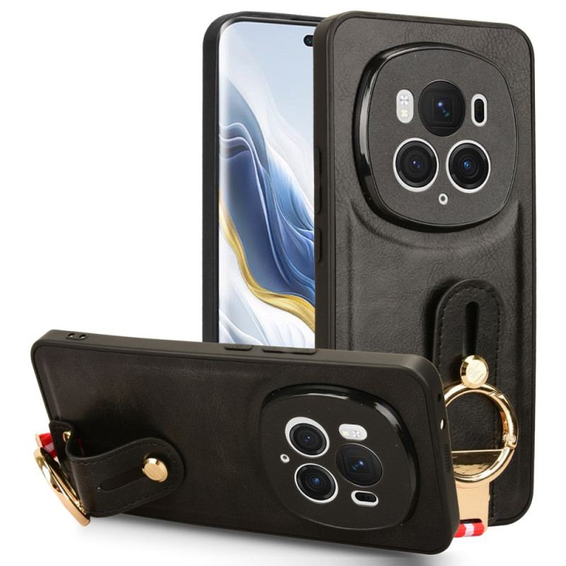 Coque Honor Magic 6 Pro Sangle-Support et Anneau Ouvre-bouteille