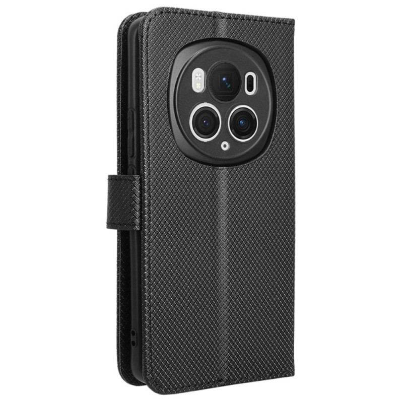 Housse Honor Magic 6 Pro Simili Cuir Texturé à Lanière