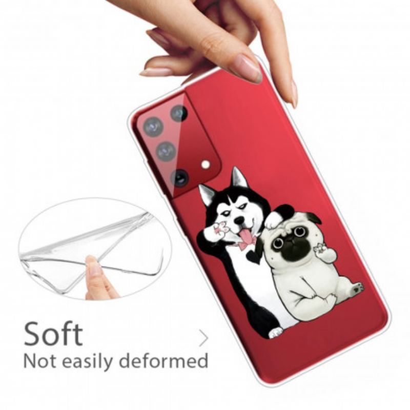 Coque Samsung Galaxy S21 Ultra 5G Drôles de Chiens