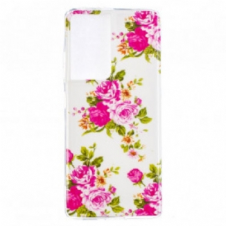 Coque Samsung Galaxy S21 Ultra 5G Fleurs Liberty Fluorescente