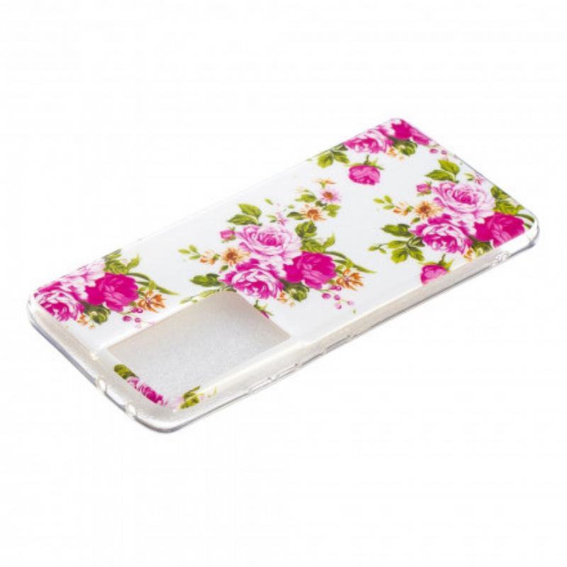 Coque Samsung Galaxy S21 Ultra 5G Fleurs Liberty Fluorescente