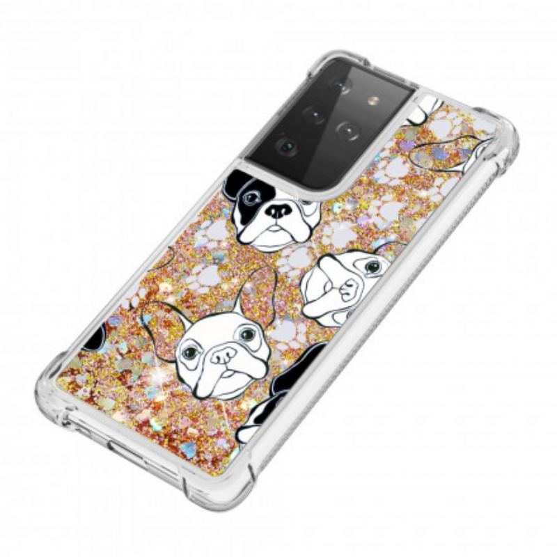 Coque Samsung Galaxy S21 Ultra 5G Mr Chien Paillettes