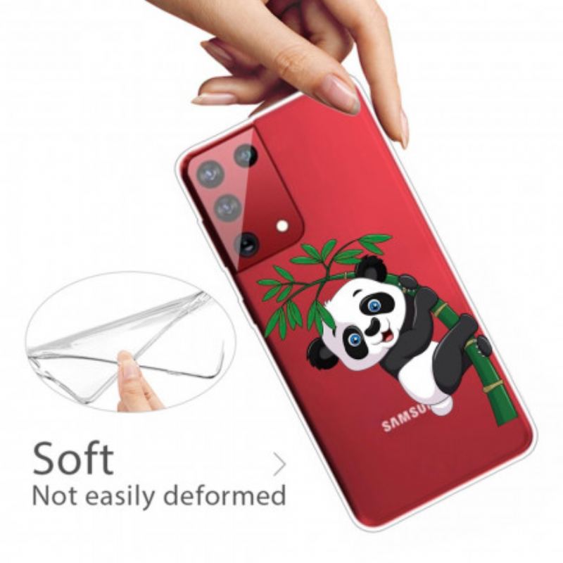 Coque Samsung Galaxy S21 Ultra 5G Panda Sur Le Bambou