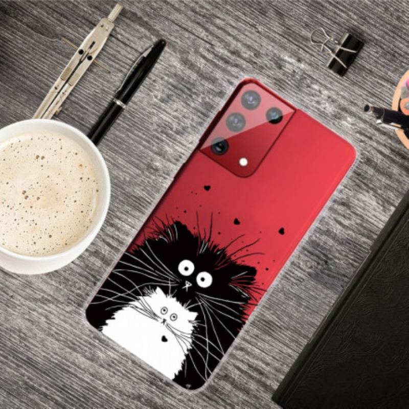 Coque Samsung Galaxy S21 Ultra 5G Regarde les Chats