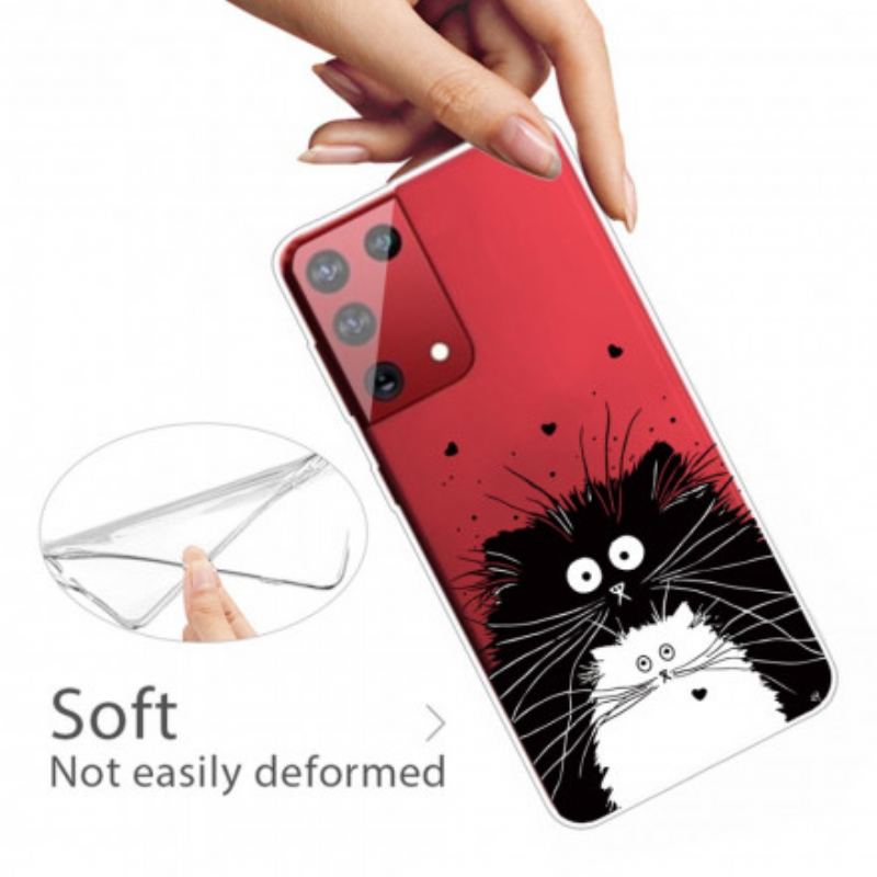 Coque Samsung Galaxy S21 Ultra 5G Regarde les Chats