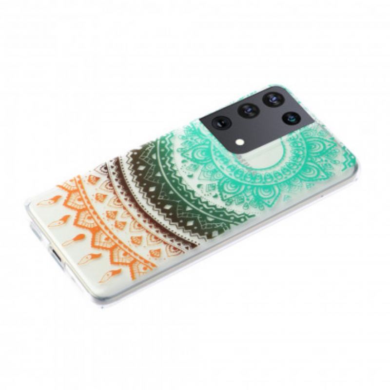 Coque Samsung Galaxy S21 Ultra 5G Transparente Fleur Mandala