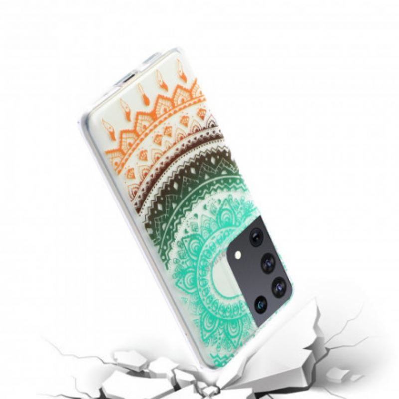 Coque Samsung Galaxy S21 Ultra 5G Transparente Fleur Mandala