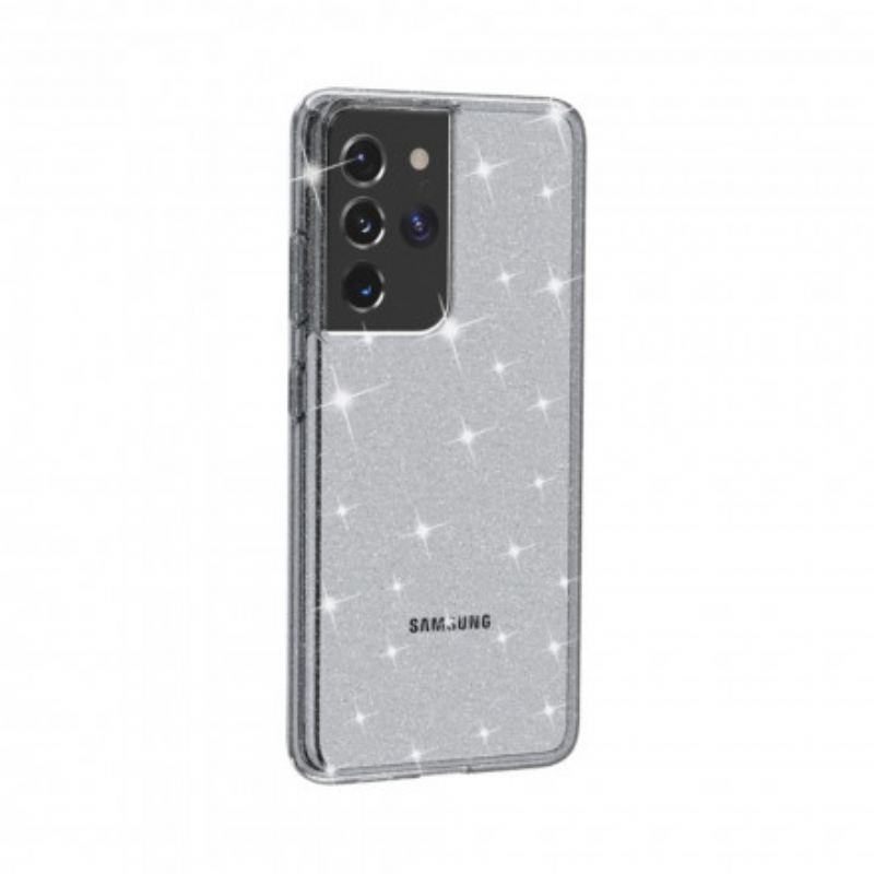 Coque Coque Samsung Galaxy S21 Ultra 5G Transparente Paillettes