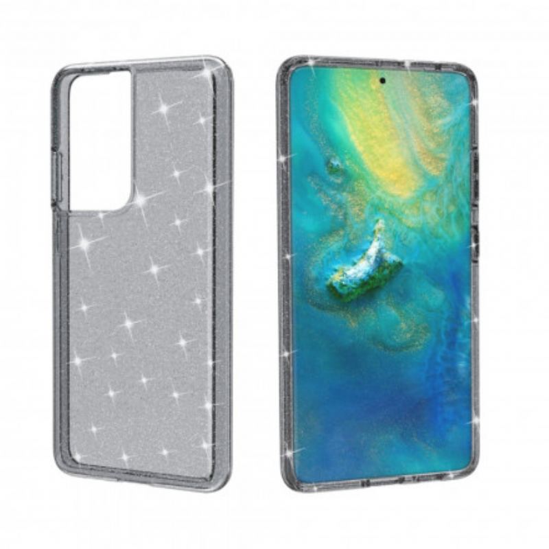 Coque Coque Samsung Galaxy S21 Ultra 5G Transparente Paillettes