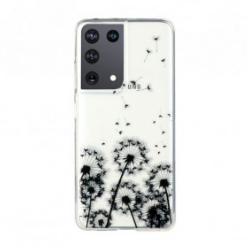 Coque Samsung Galaxy S21 Ultra 5G Transparente Pissenlits Noirs