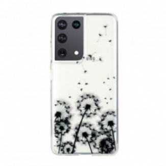 Coque Samsung Galaxy S21 Ultra 5G Transparente Pissenlits Noirs