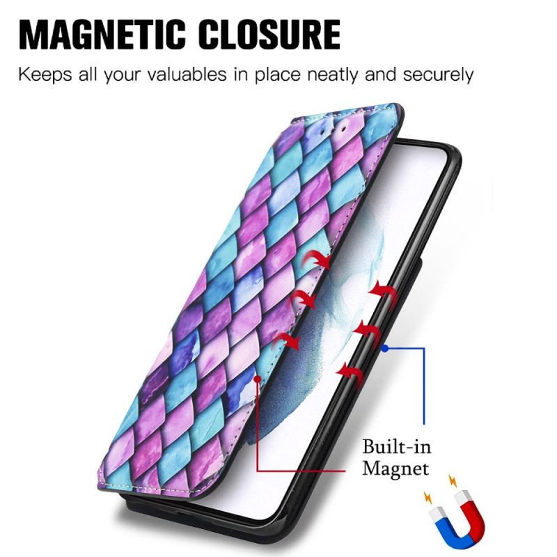 Flip Cover Samsung Galaxy S21 Ultra 5G Motif Coloré Surprenant