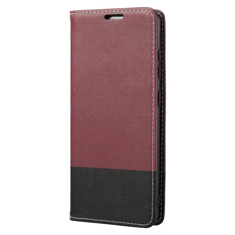 Flip Cover Samsung Galaxy S21 ultra 5G Simili Cuir Bicolore Texturée