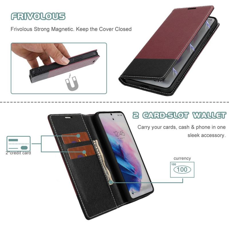 Flip Cover Samsung Galaxy S21 ultra 5G Simili Cuir Bicolore Texturée