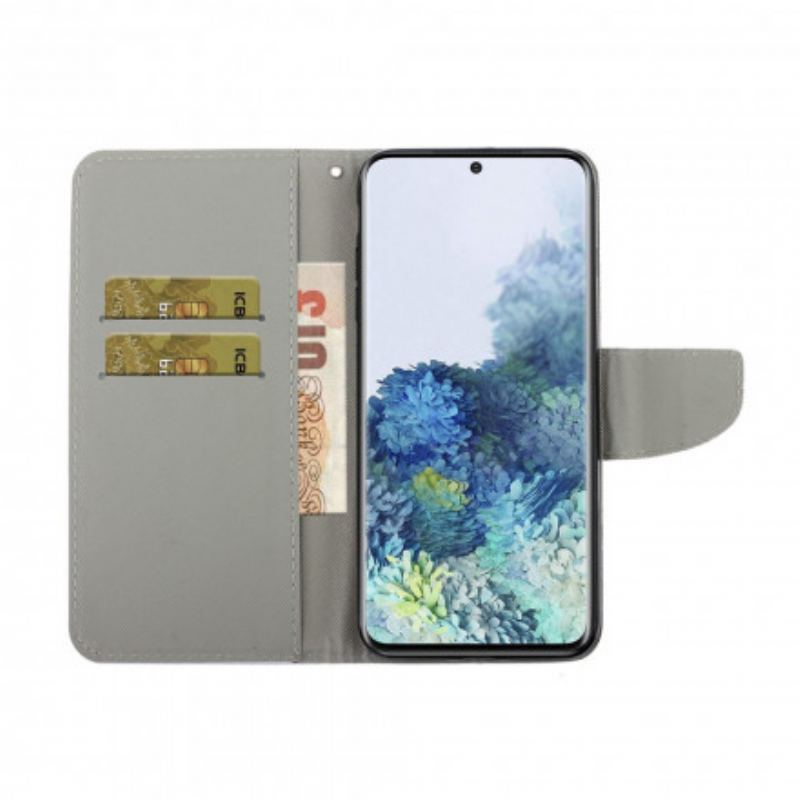 Housse Samsung Galaxy S21 Ultra 5G Famille de Hiboux avec Lanière