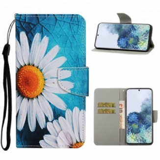 Housse Samsung Galaxy S21 Ultra 5G Fleurs Magistrales avec Lanière