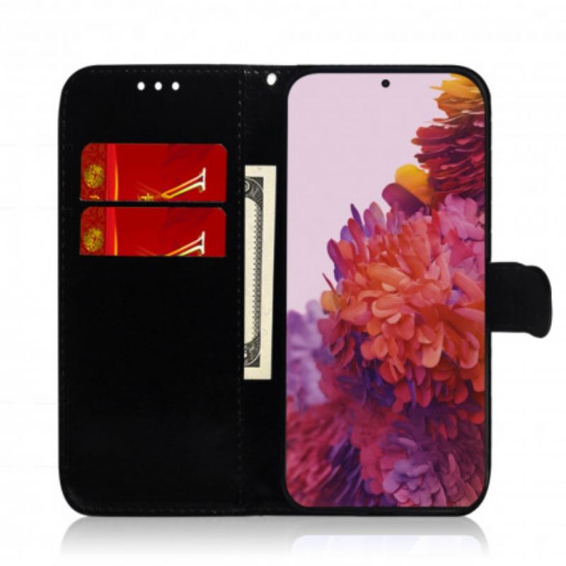 Housse Samsung Galaxy S21 Ultra 5G Simili Cuir Couverture Miroir